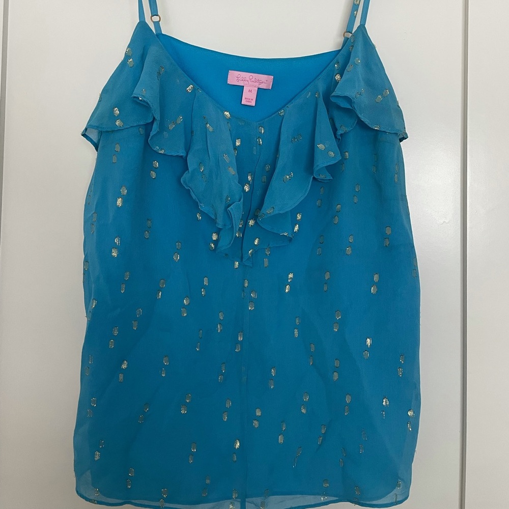 Blue and gold tank top